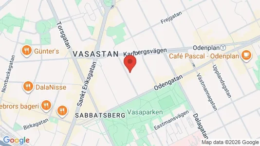 Lägenheter att hyra i Vasastan - kort over placeringen