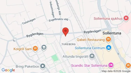 Lägenheter att hyra i Sollentuna - kort over placeringen