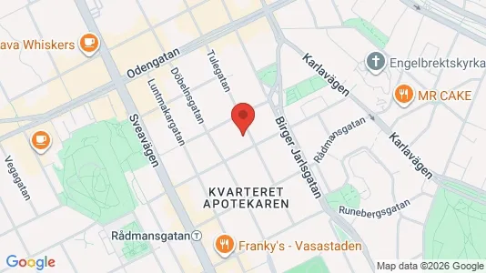 Lägenheter att hyra i Vasastan - kort over placeringen
