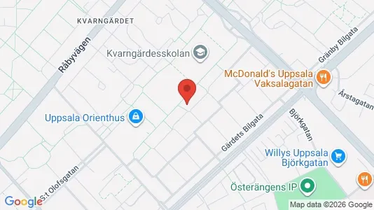 Lägenheter att hyra i Uppsala - kort over placeringen