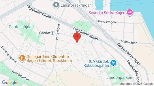 Lägenheter att hyra i Gärdet/Djurgården - kort over placeringen