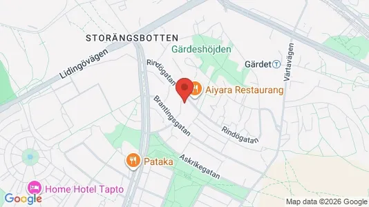 Lägenheter att hyra i Gärdet/Djurgården - kort over placeringen
