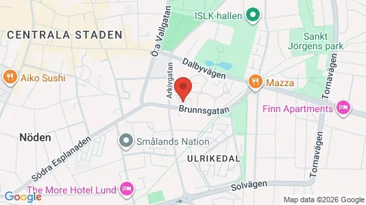 Lägenheter att hyra i Lund - kort over placeringen