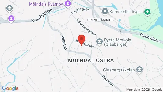Lägenheter att hyra i Mölndal - kort over placeringen