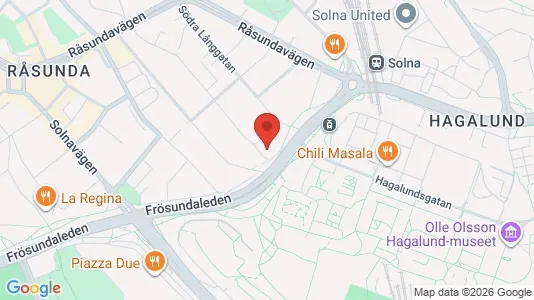 Lägenheter att hyra i Solna - kort over placeringen