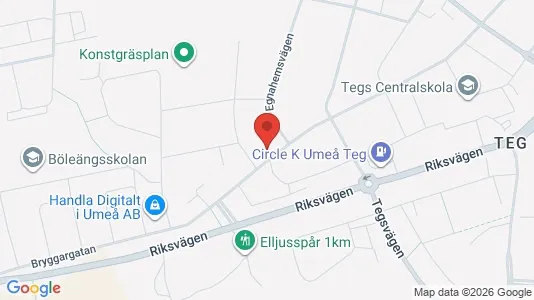 Lägenheter att hyra i Umeå - kort over placeringen