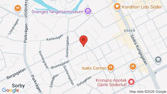 Lägenheter att hyra i Gävle - kort over placeringen
