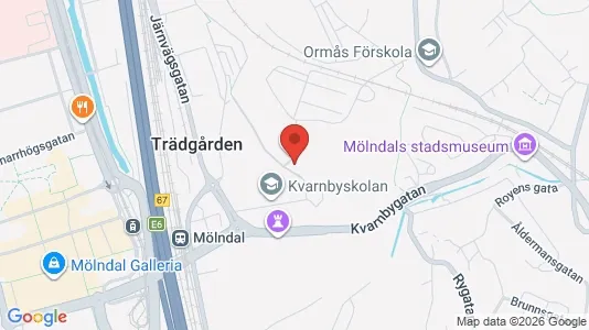 Lägenheter att hyra i Mölndal - kort over placeringen