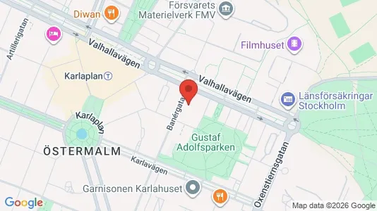 Lägenheter att hyra i Östermalm - kort over placeringen