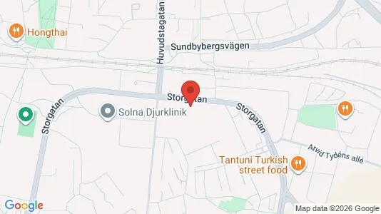 Lägenheter att hyra i Solna - kort over placeringen
