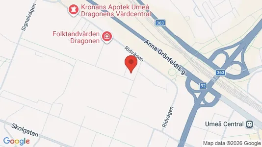 Lägenheter att hyra i Umeå - kort over placeringen