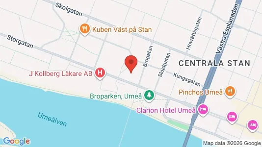 Lägenheter att hyra i Umeå - kort over placeringen