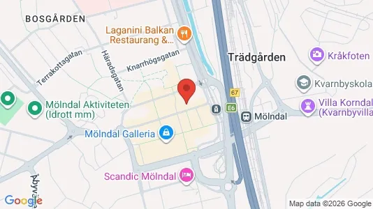 Lägenheter att hyra i Mölndal - kort over placeringen