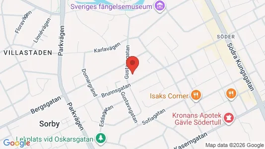 Lägenheter att hyra i Gävle - kort over placeringen