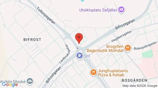 Lägenheter att hyra i Mölndal - kort over placeringen