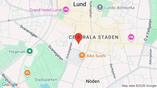 Lägenheter att hyra i Lund - kort over placeringen