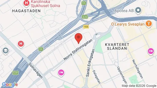 Lägenheter att hyra i Vasastan - kort over placeringen