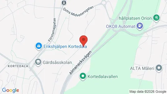 Lägenheter att hyra i Göteborg Östra - kort over placeringen