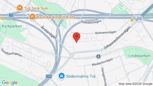 Lägenheter att hyra i Hammarbyhamnen - kort over placeringen