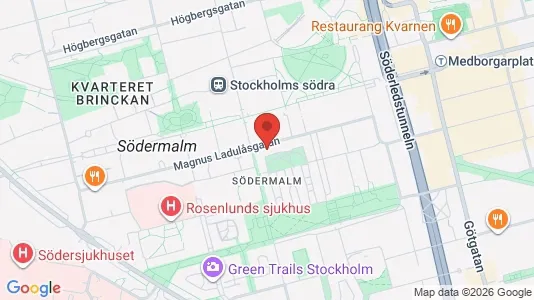 Lägenheter att hyra i Södermalm - kort over placeringen