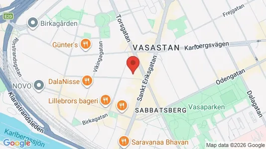 Lägenheter att hyra i Vasastan - kort over placeringen
