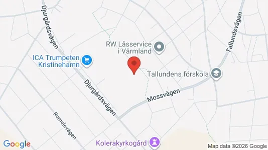 Bostadsrätter till salu i Kristinehamn - kort over placeringen