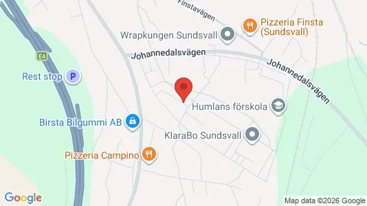 Lägenheter att hyra i Sundsvall - kort over placeringen