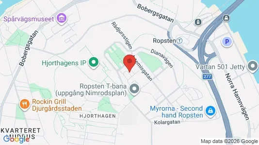 Lägenheter att hyra i Gärdet/Djurgården - kort over placeringen