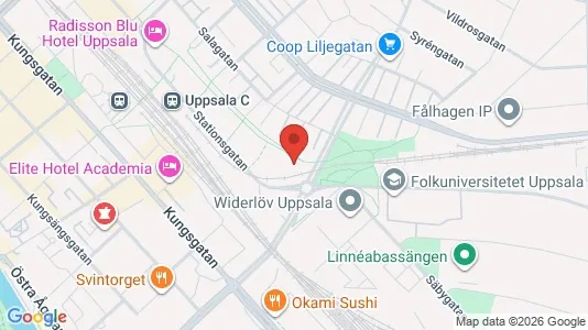 Lägenheter att hyra i Uppsala - kort over placeringen