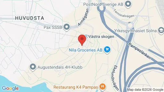 Lägenheter att hyra i Solna - kort over placeringen