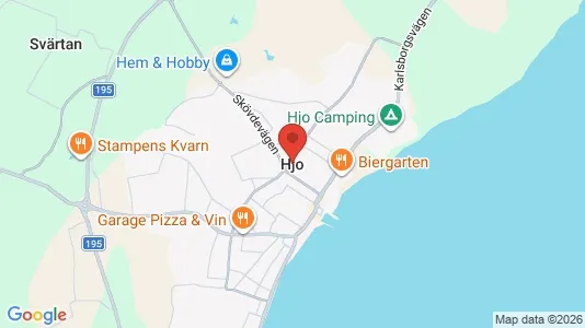 Hus till salu i Hjo - kort over placeringen