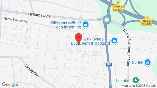 Bostadsrätter till salu i Svedala - kort over placeringen