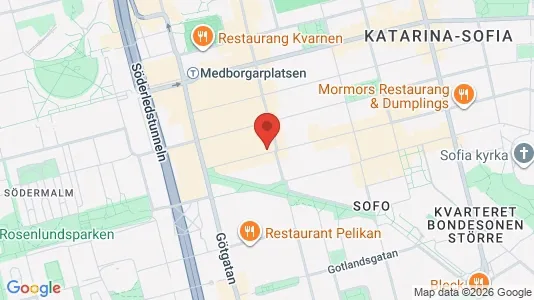 Bostadsrätter till salu i Södermalm - kort over placeringen