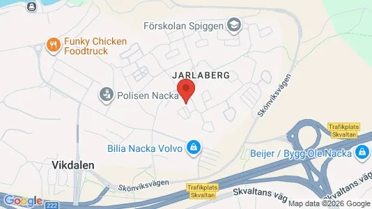 Bostadsrätter till salu i Nacka - kort over placeringen