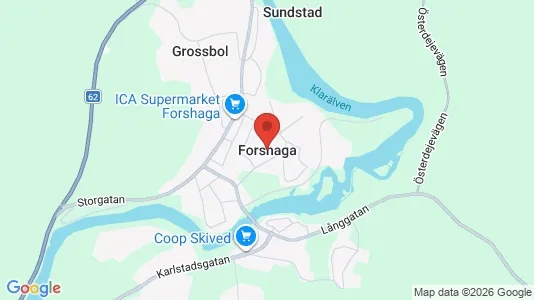 Hus till salu i Forshaga - kort over placeringen