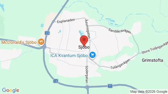 Hus till salu i Sjöbo - kort over placeringen