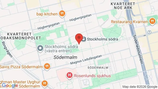 Lägenheter till salu i Södermalm - kort over placeringen