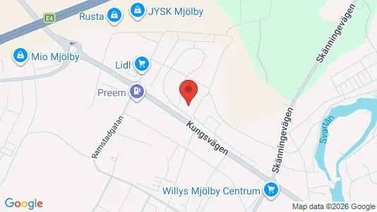 Lägenheter att hyra i Mjölby - kort over placeringen