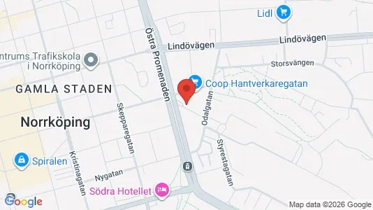Lägenheter att hyra i Norrköping - kort over placeringen