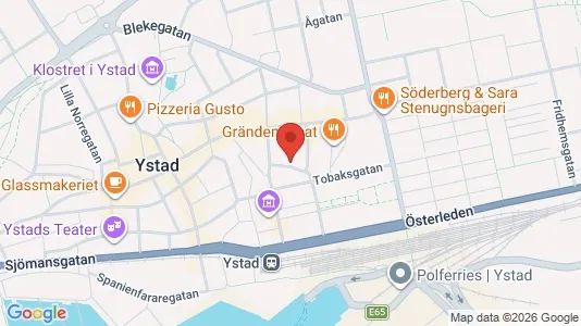 Lägenheter att hyra i Ystad - kort over placeringen