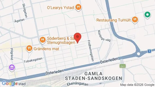 Lägenheter att hyra i Ystad - kort over placeringen