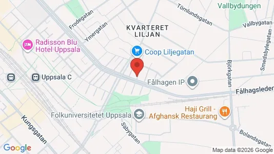 Lägenheter till salu i Uppsala - kort over placeringen