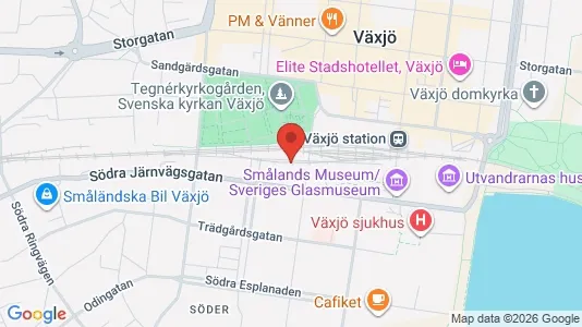 Bostadsrätter till salu i Växjö - kort over placeringen