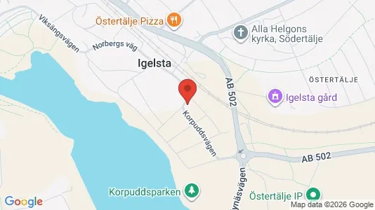 Bostadsrätter till salu i Södertälje - kort over placeringen