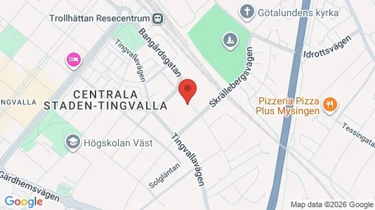 Bostadsrätter till salu i Trollhättan - kort over placeringen