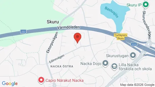 Bostadsrätter till salu i Nacka - kort over placeringen
