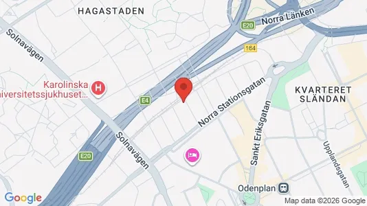 Lägenheter att hyra i Vasastan - kort over placeringen