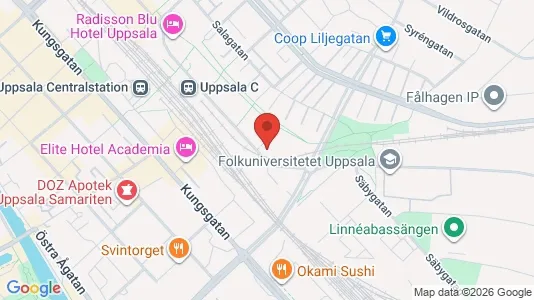 Lägenheter att hyra i Uppsala - kort over placeringen