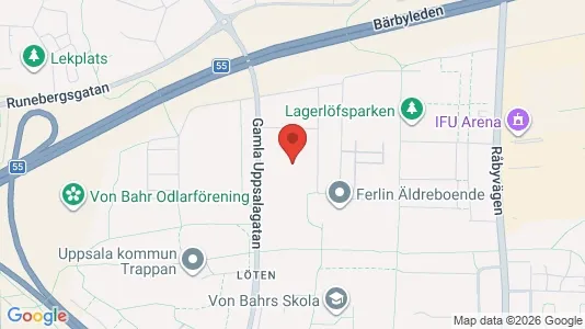 Lägenheter att hyra i Uppsala - kort over placeringen