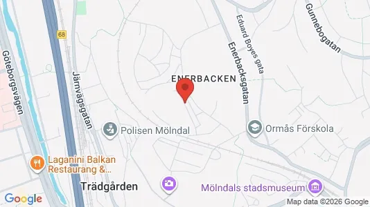Lägenheter att hyra i Mölndal - kort over placeringen
